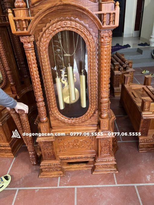 Đồng hồ tứ trụ gỗ hương đá nam phi cao 2m3