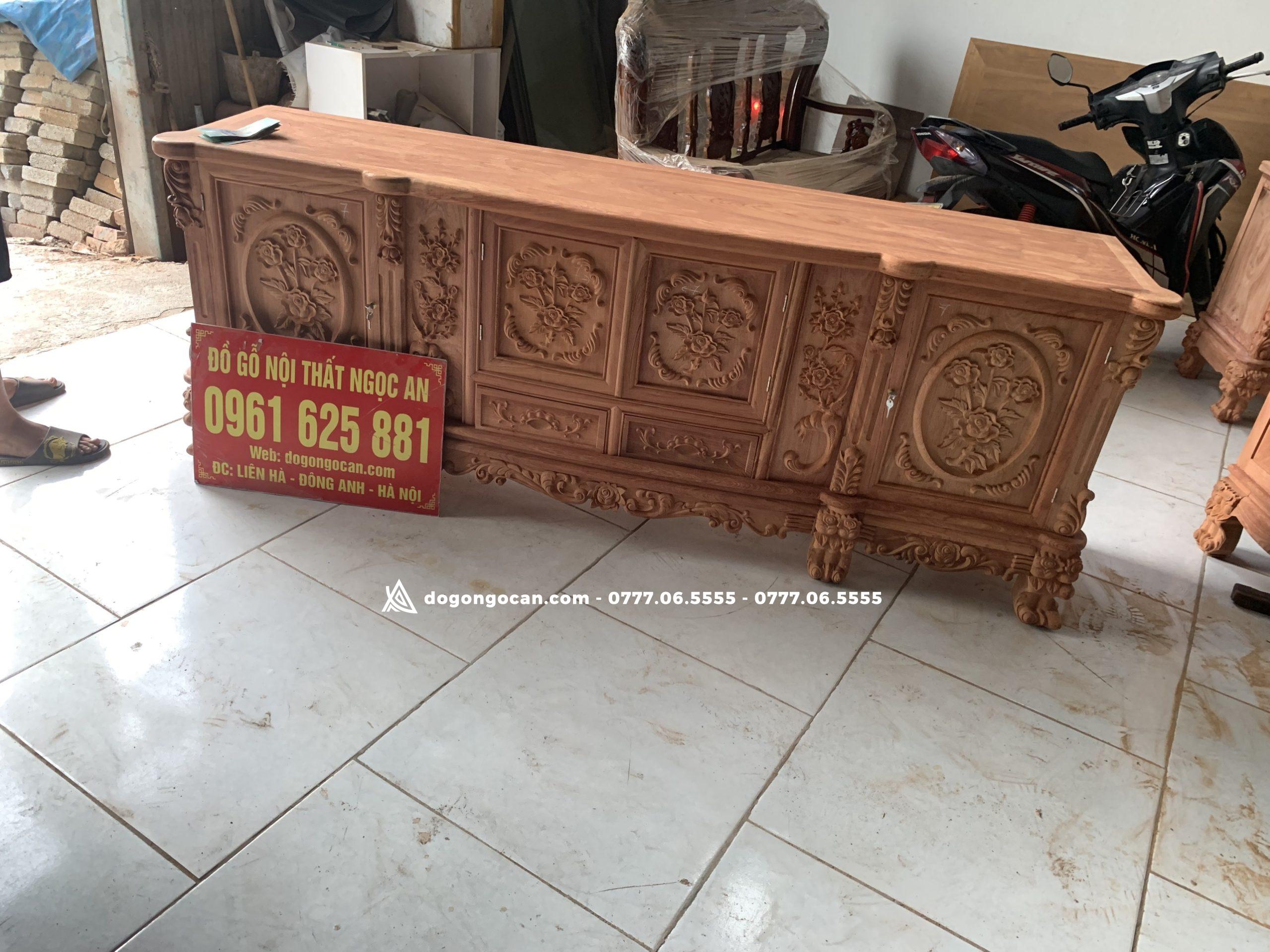 Kệ tivi louis hoa hồng đục tay gỗ hương đá 6 Kệ tivi louis hoa hồng đục tay gỗ hương đá