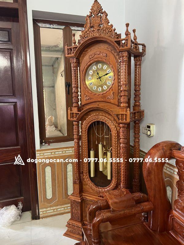 Đồng hồ tứ trụ gỗ hương đá máy sunny hàn quốc cao cấp 6 Đồng hồ tứ trụ gỗ hương đá nam phi cao 2m3
