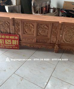 Kệ tivi louis hoa hồng đục tay gỗ hương đá 13 Kệ tivi louis hoa hồng đục tay gỗ hương đá