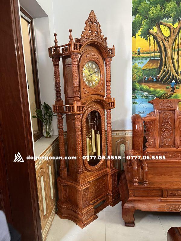 Đồng hồ tứ trụ gỗ hương đá máy sunny hàn quốc cao cấp 5 Đồng hồ tứ trụ gỗ hương đá nam phi cao 2m3