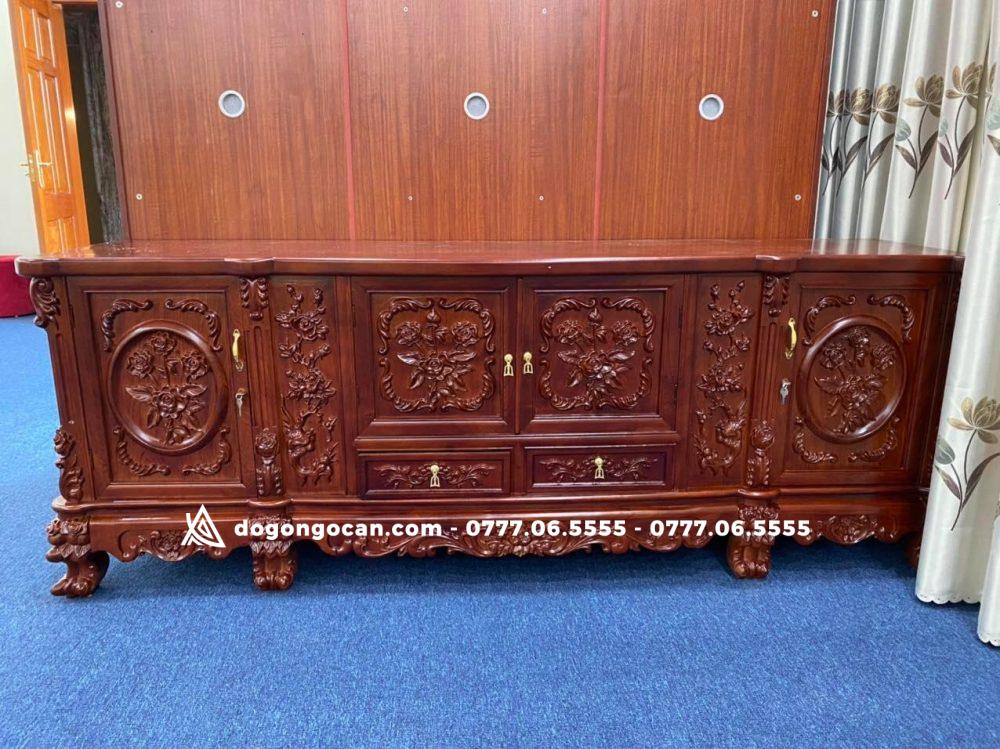 Kệ tivi louis hoa hồng đục tay gỗ hương đá 1 Import placeholder for 2306