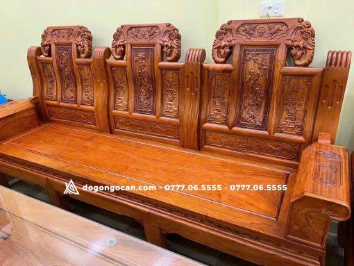 Bộ Bàn Ghế Phòng Khách Âu Á Chương Voi Gỗ Hương Đá Khuôn 4 ván 2cm