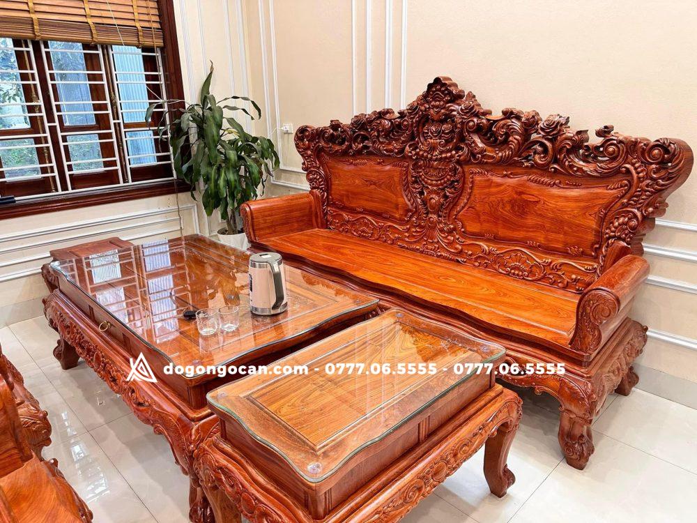 Bộ bàn ghế Hoàng Gia tân cổ điển tay liền khối chân 14 gỗ hương đá (Chú Minh, Vĩnh Phúc) 2 Bộ bàn ghế Hoàng Gia tân cổ điển tay liền khối chân 14 gỗ hương đá (Chú Minh, Vĩnh Phúc)