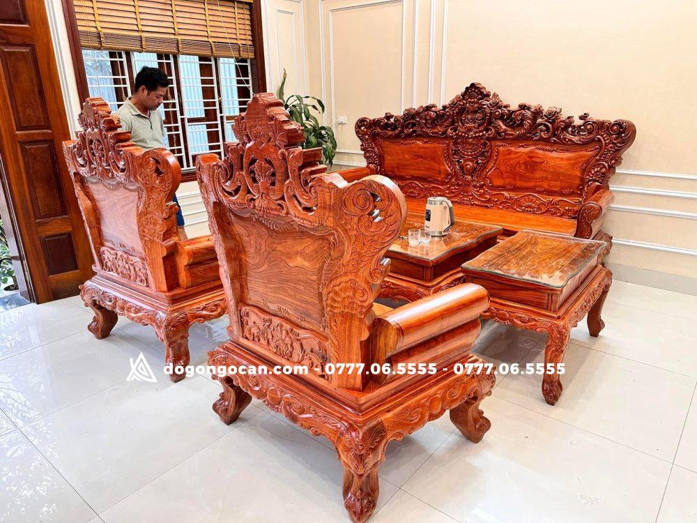 Bộ bàn ghế Hoàng Gia tân cổ điển tay liền khối chân 14 gỗ hương đá (Chú Minh, Vĩnh Phúc) 3 Bộ bàn ghế Hoàng Gia tân cổ điển tay liền khối chân 14 gỗ hương đá (Chú Minh, Vĩnh Phúc)
