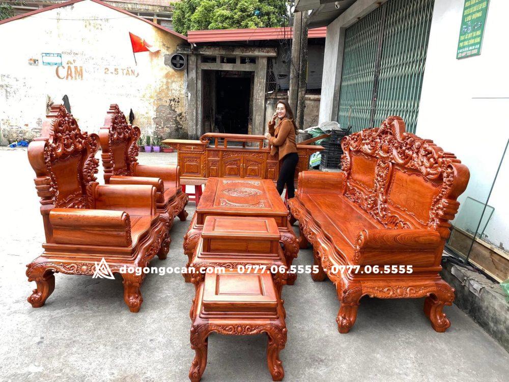 Bộ bàn ghế hoàng gia gỗ hương đá chân 12 tay đặc hàng vip 1 Import placeholder for 6061