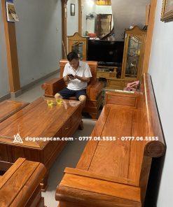 Bộ sofa pháo gỗ hương đá hàng lựa gỗ chọn vân cực đẹp