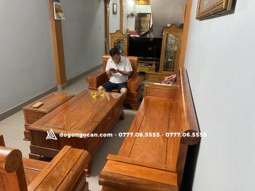Bộ sofa pháo gỗ hương đá hàng lựa gỗ chọn vân cực đẹp