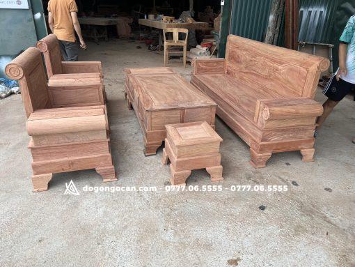 Bộ sofa pháo gỗ hương đá hàng lựa gỗ chọn vân cực đẹp