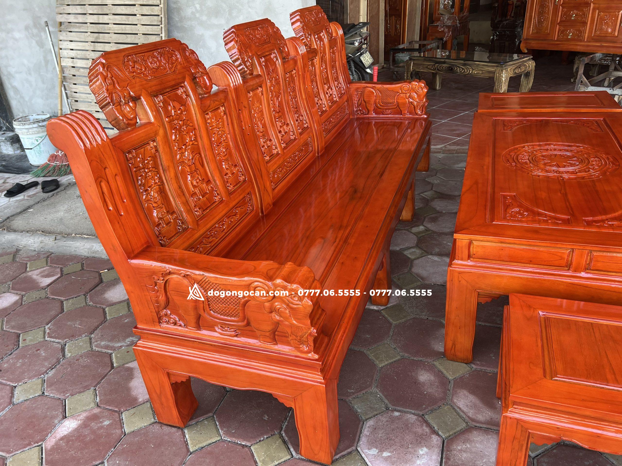 Bộ Bàn Ghế Phòng Khách Chương Voi Tay Đặc Chất Liệu Gỗ xoan ta 5 Bộ Bàn Ghế Phòng Khách Chương Voi Tay Đặc Chất Liệu Gỗ xoan ta
