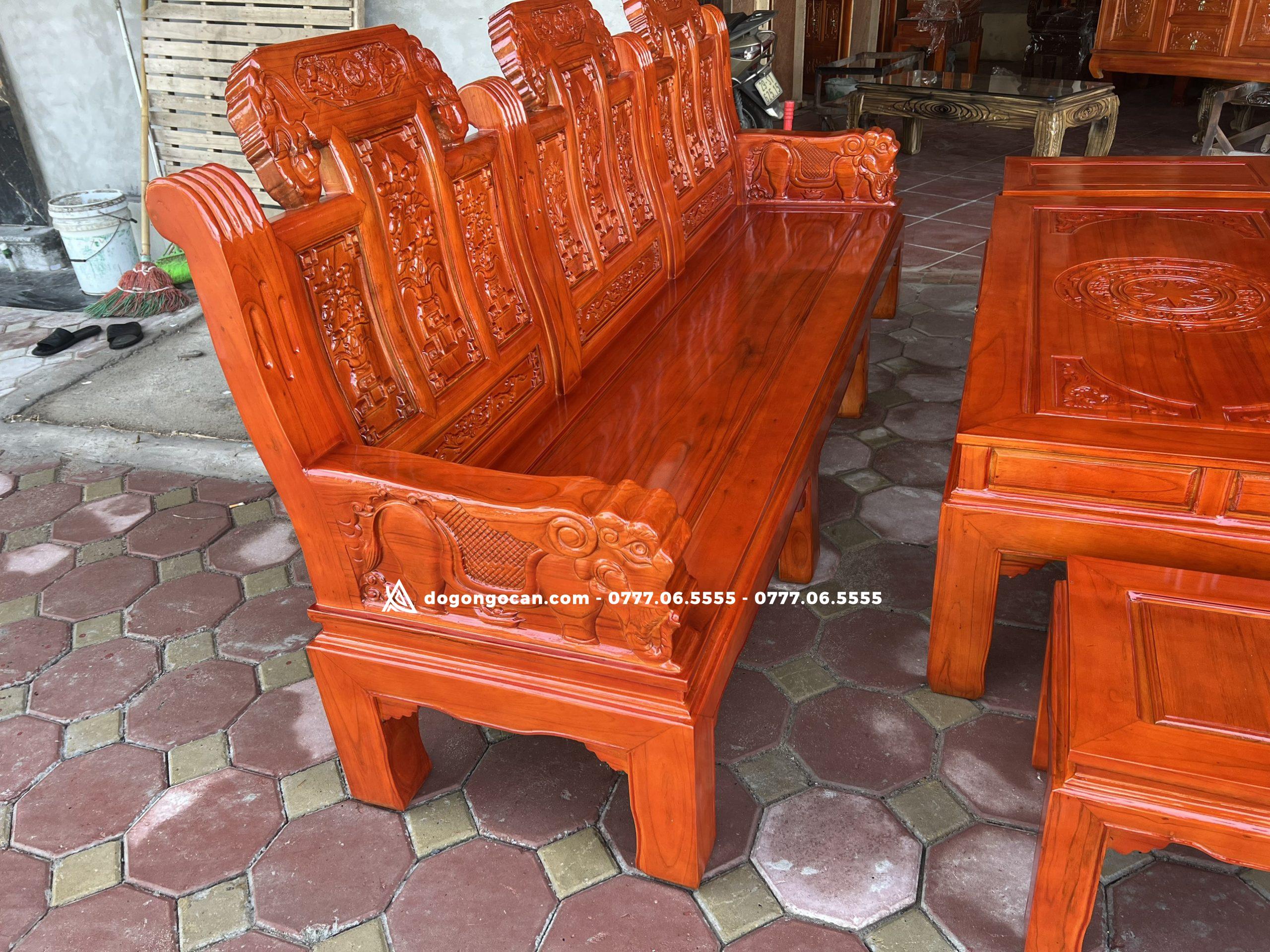 Bộ Bàn Ghế Phòng Khách Chương Voi Tay Đặc Chất Liệu Gỗ xoan ta 6 Bộ Bàn Ghế Phòng Khách Chương Voi Tay Đặc Chất Liệu Gỗ xoan ta