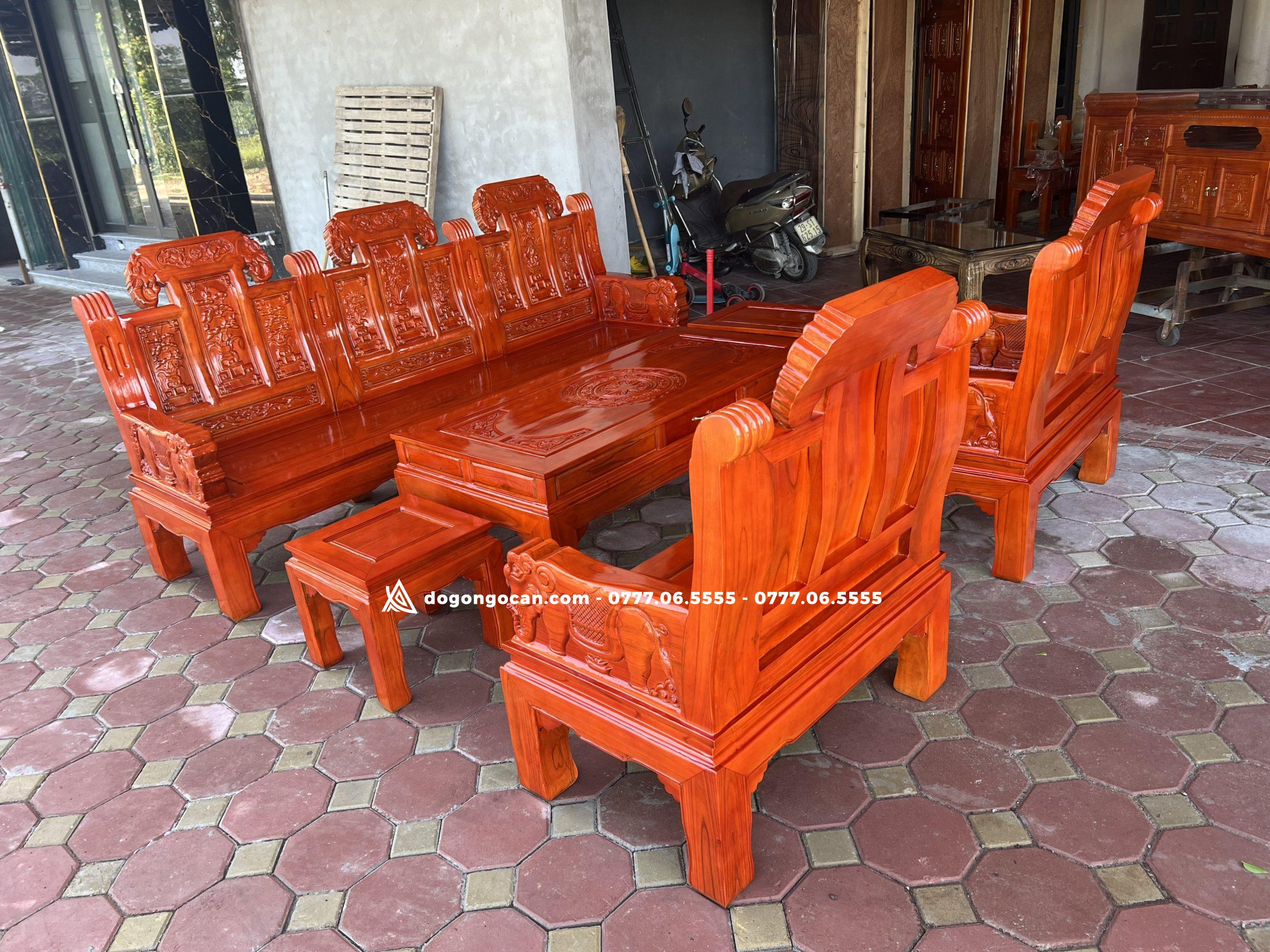 Bộ Bàn Ghế Phòng Khách Chương Voi Tay Đặc Chất Liệu Gỗ xoan ta 1 Import placeholder for 5801