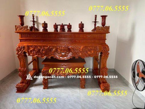 Sập Thờ Tứ Linh Chân 20 Gỗ Sồi Nga ( Chị Thảo – Hà Nam )