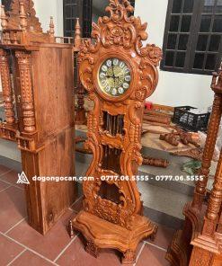 Đồng hồ hoa lá tây kích thước cao 170 cm sâu 75 cm gỗ hương đá . 15 Đồng hồ hoa lá tây kích thước cao 170 cm sâu 75 cm gỗ hương đá .