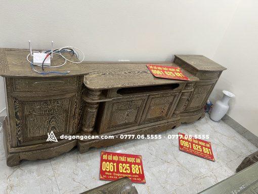 Kệ tivi cột nho gỗ mun đuôi công nam phi dài 2m4