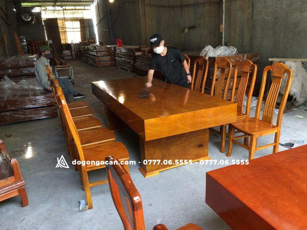 Bàn ghế phòng ăn đóng hộp k3 gỗ cẩm vàng loại ghế đơn 10 cái 4 Bàn ghế phòng ăn đóng hộp k3 gỗ cẩm vàng loại ghế đơn 10 cái