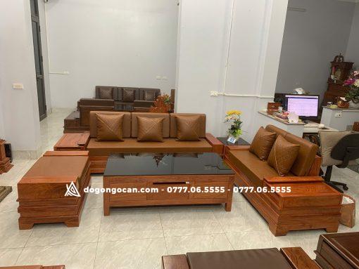Bộ bàn ghế Sofa Chân Pháo Gỗ Hương Đá mẫu cánh tiên