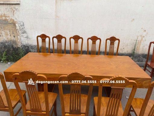 Bàn ghế phòng ăn đóng hộp k3 gỗ cẩm vàng loại ghế đơn 10 cái
