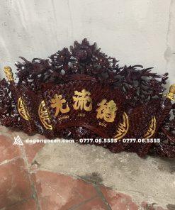 Cuốn Thư Câu Đối Gỗ Gụ Lào Màu Chín Mận