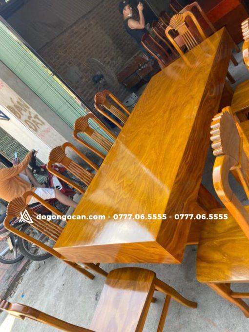 Bàn ghế phòng ăn đóng hộp k3 gỗ cẩm vàng loại ghế đơn 10 cái