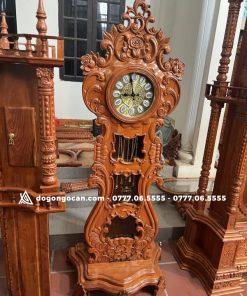 Đồng hồ hoa lá tây kích thước cao 170 cm sâu 75 cm gỗ hương đá . 17 Đồng hồ hoa lá tây kích thước cao 170 cm sâu 75 cm gỗ hương đá .
