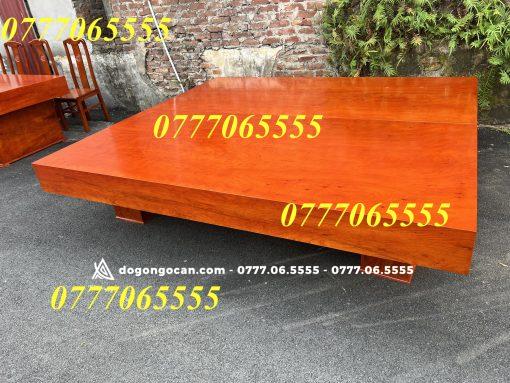 Chiếu ngựa gỗ hương đá đóng hộp chân vuông