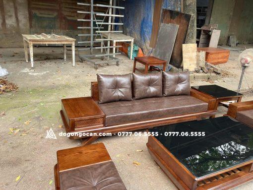 Bộ bàn ghế sofa chân thuyền gỗ sồi nga