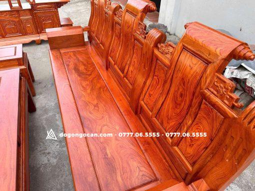 Bộ bàn ghế âu á chương cuốn thư vách trơn gỗ hương đá