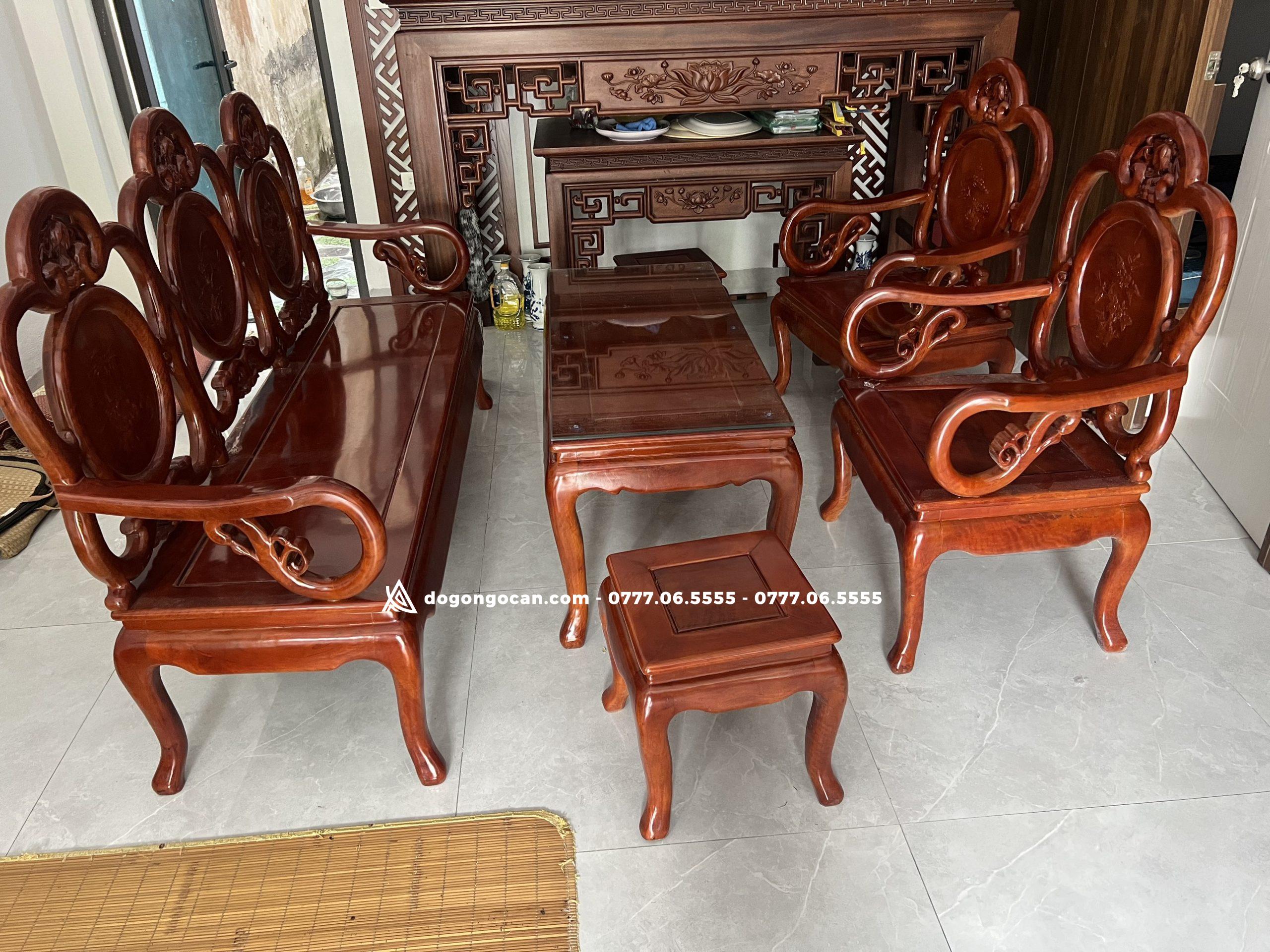 Bộ bàn Ghế Phòng Khách guột gỗ nhãn mẫu đào hàng đẹp 1 Import placeholder for 6960