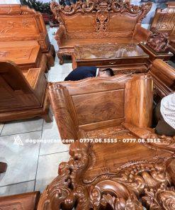 Bộ bàn ghế hoàng gia chân 12 gỗ hương đá nam phi hàng vip