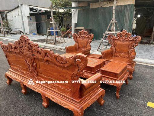 Bộ bàn ghế hoàng gia chân 12 gỗ hương đá nam phi hàng vip