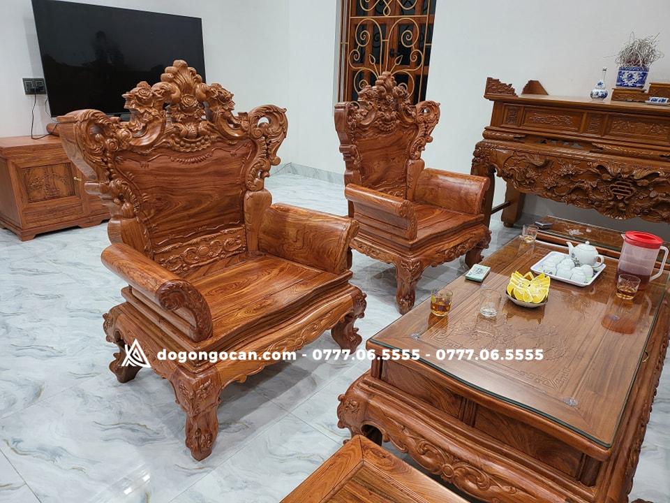 Bộ bàn ghế hoàng gia vương miệng chân 12 gỗ hương đá nam phi 5 Bộ bàn ghế hoàng gia vương miệng chân 12 gỗ hương đá nam phi
