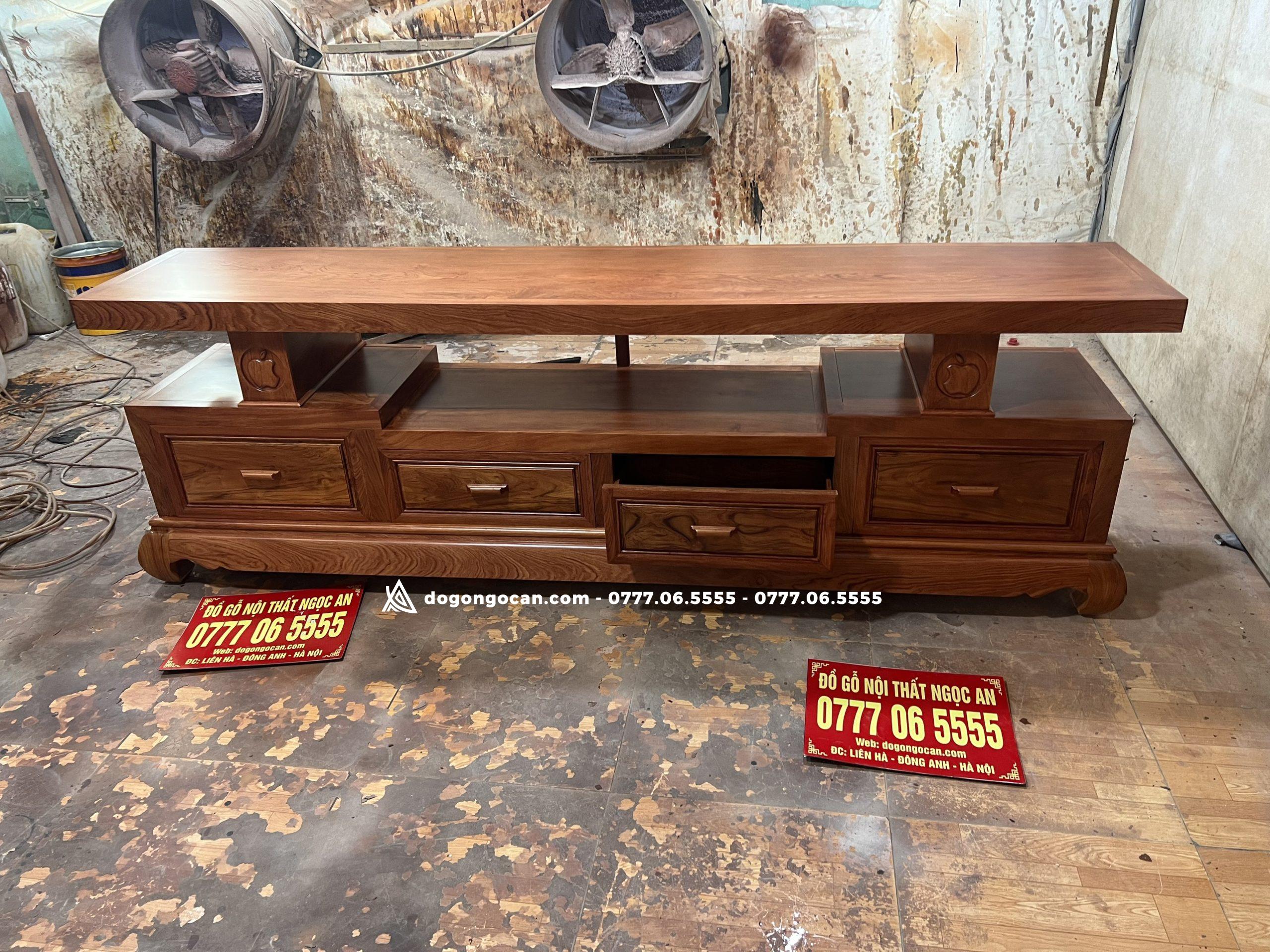 Kệ tivi sofa trơn logo quả táo gỗ hương đá dễ lau chùi 3 Kệ tivi sofa trơn logo quả táo gỗ hương đá dễ lau chùi