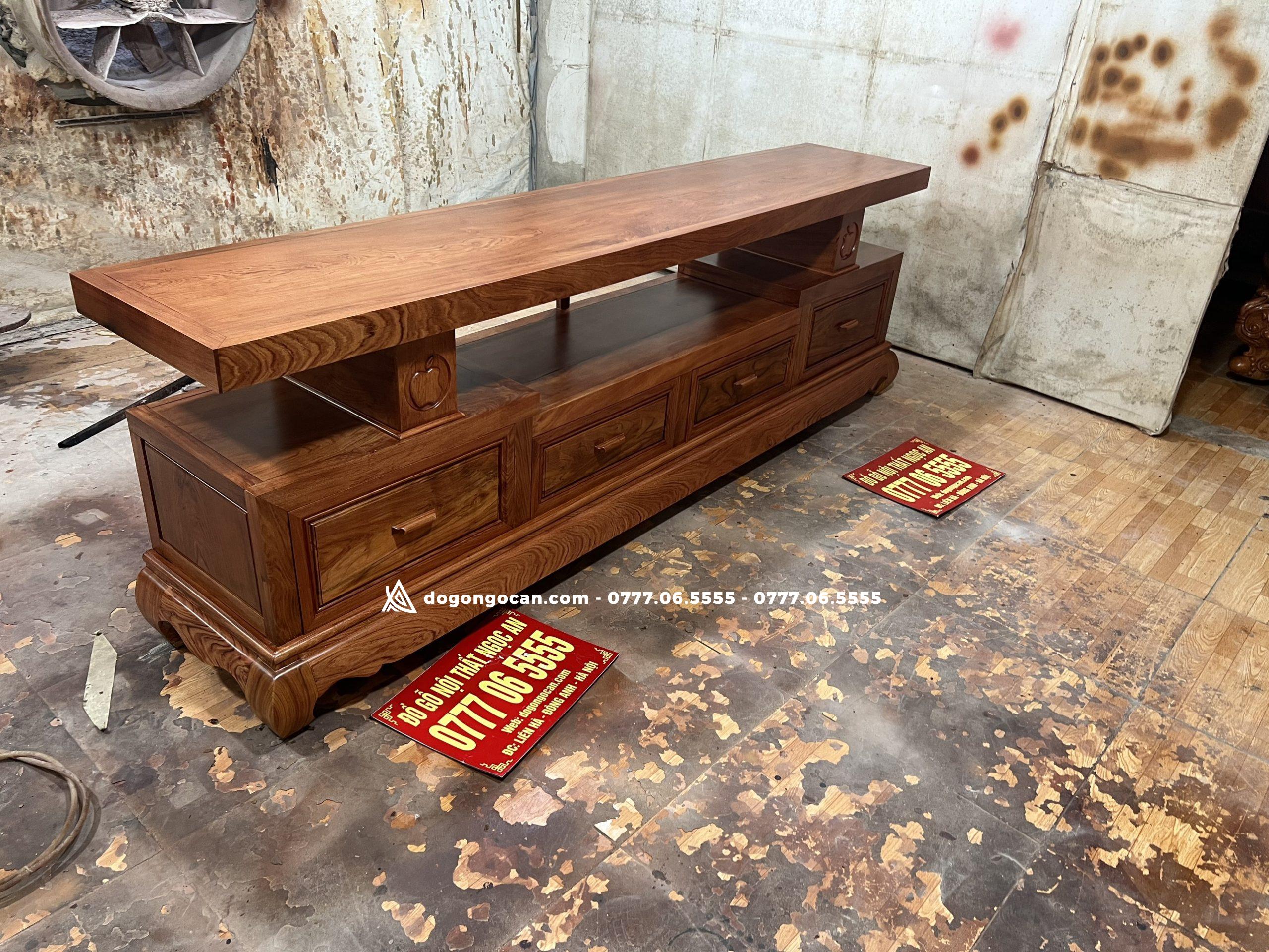 Kệ tivi sofa trơn logo quả táo gỗ hương đá dễ lau chùi 2 Kệ tivi sofa trơn logo quả táo gỗ hương đá dễ lau chùi