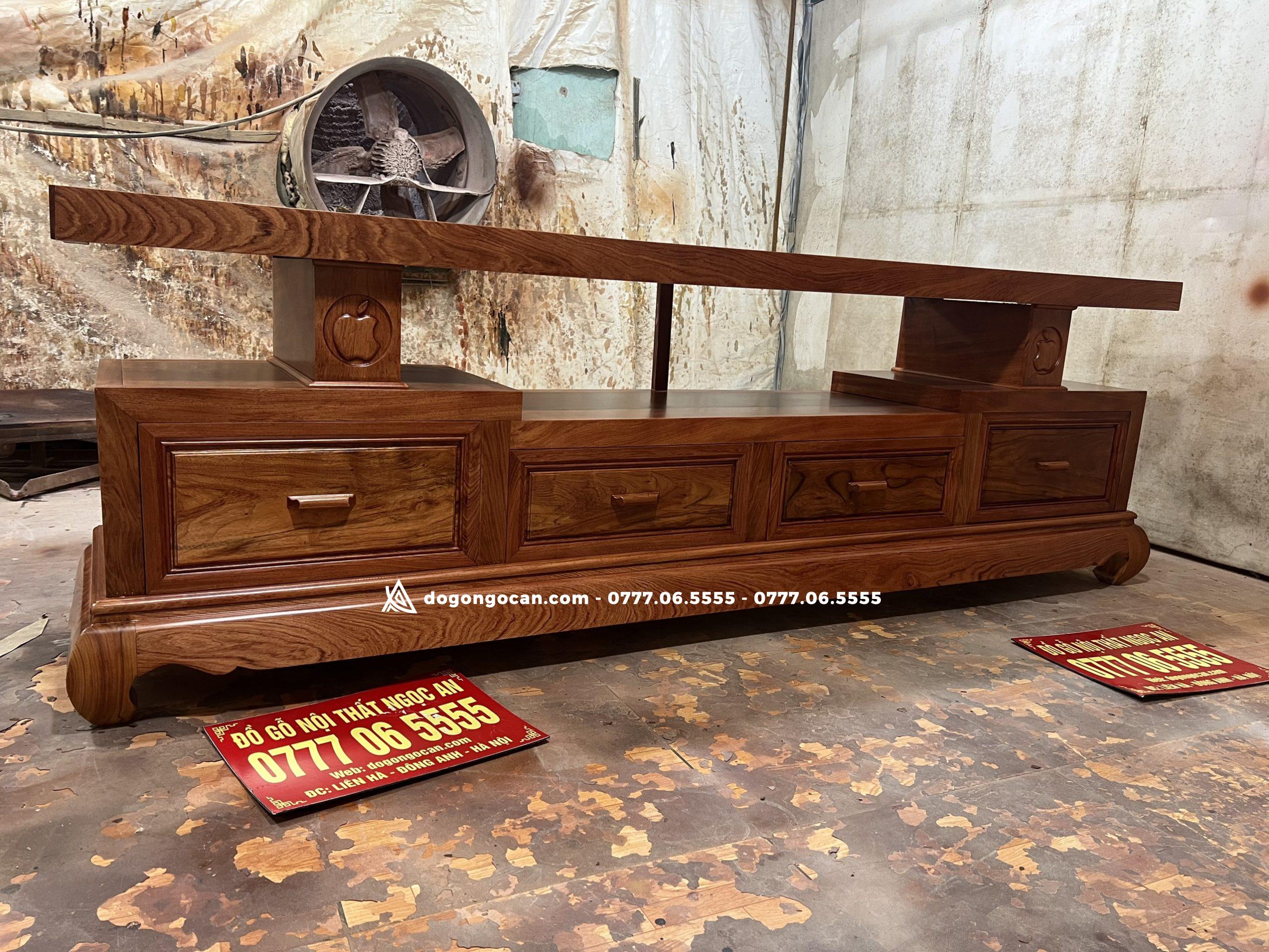 Kệ tivi sofa trơn logo quả táo gỗ hương đá dễ lau chùi 5 Kệ tivi sofa trơn logo quả táo gỗ hương đá dễ lau chùi