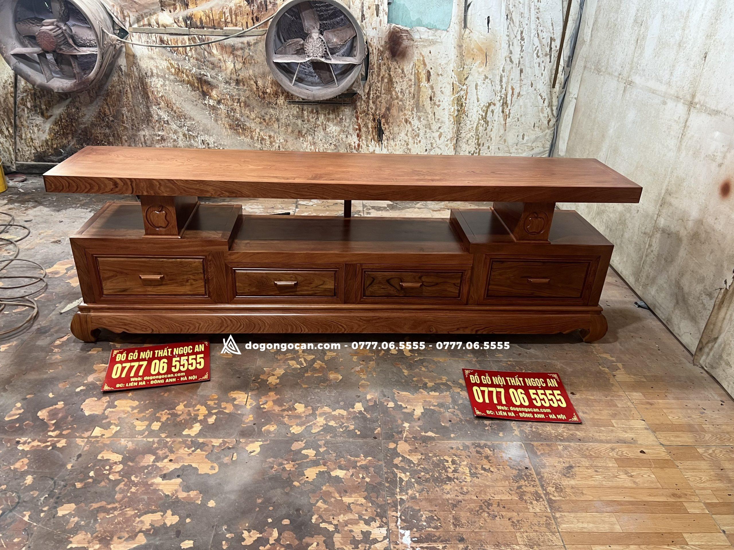 Kệ tivi sofa trơn logo quả táo gỗ hương đá dễ lau chùi 8 Kệ tivi sofa trơn logo quả táo gỗ hương đá dễ lau chùi