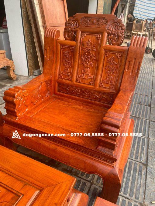 Bộ Âu Á Chương Voi Tay Đặc Gỗ Hương Đá Chân 12 Vén Cong