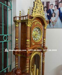 Cây Đồng Hồ Tứ Trụ Dát Vàng Gỗ Hương Đá Nam Phi 9 Cây Đồng Hồ Tứ Trụ Dát Vàng Gỗ Hương Đá Nam Phi