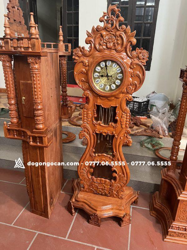 Đồng hồ hoa lá tây kích thước cao 170 cm sâu 75 cm gỗ hương đá . 1 Import placeholder for 4830