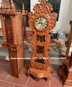 Đồng hồ hoa lá tây kích thước cao 170 cm sâu 75 cm gỗ hương đá . 13 Đồng hồ hoa lá tây kích thước cao 170 cm sâu 75 cm gỗ hương đá .