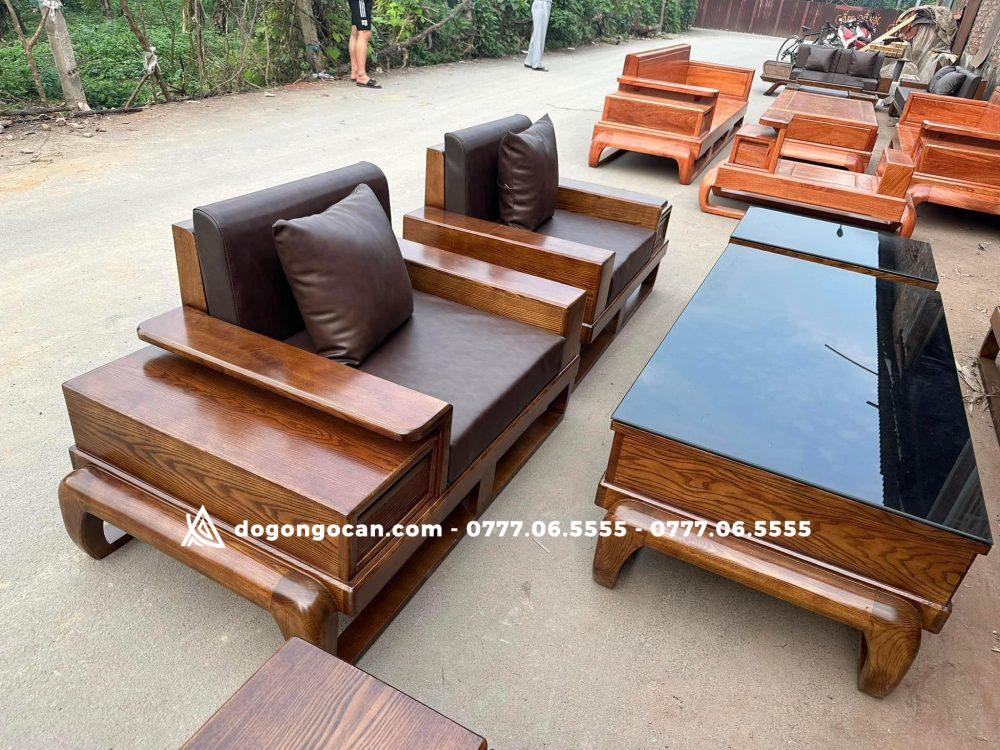 Bộ bàn ghế phòng khách sofa đùi gà mẫu đối gỗ sồi nga 7 Bộ bàn ghế phòng khách sofa đùi gà mẫu đối gỗ sồi nga