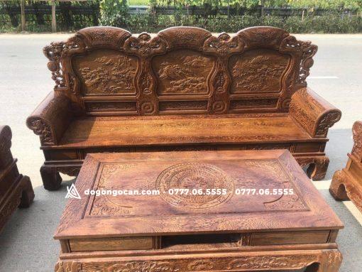 Bộ Bàn Ghế Khổng Tử Gỗ Mun Đuôi Công