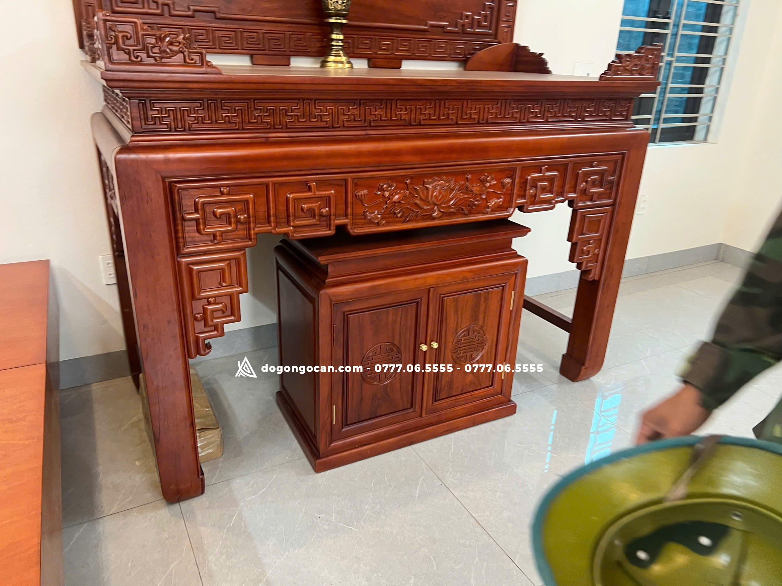Bàn Thờ Cặp Gỗ Hương Đá 1m75 Có Tủ Dưới 4 Bàn Thờ Cặp Gỗ Hương Đá 1m75 Có Tủ Dưới