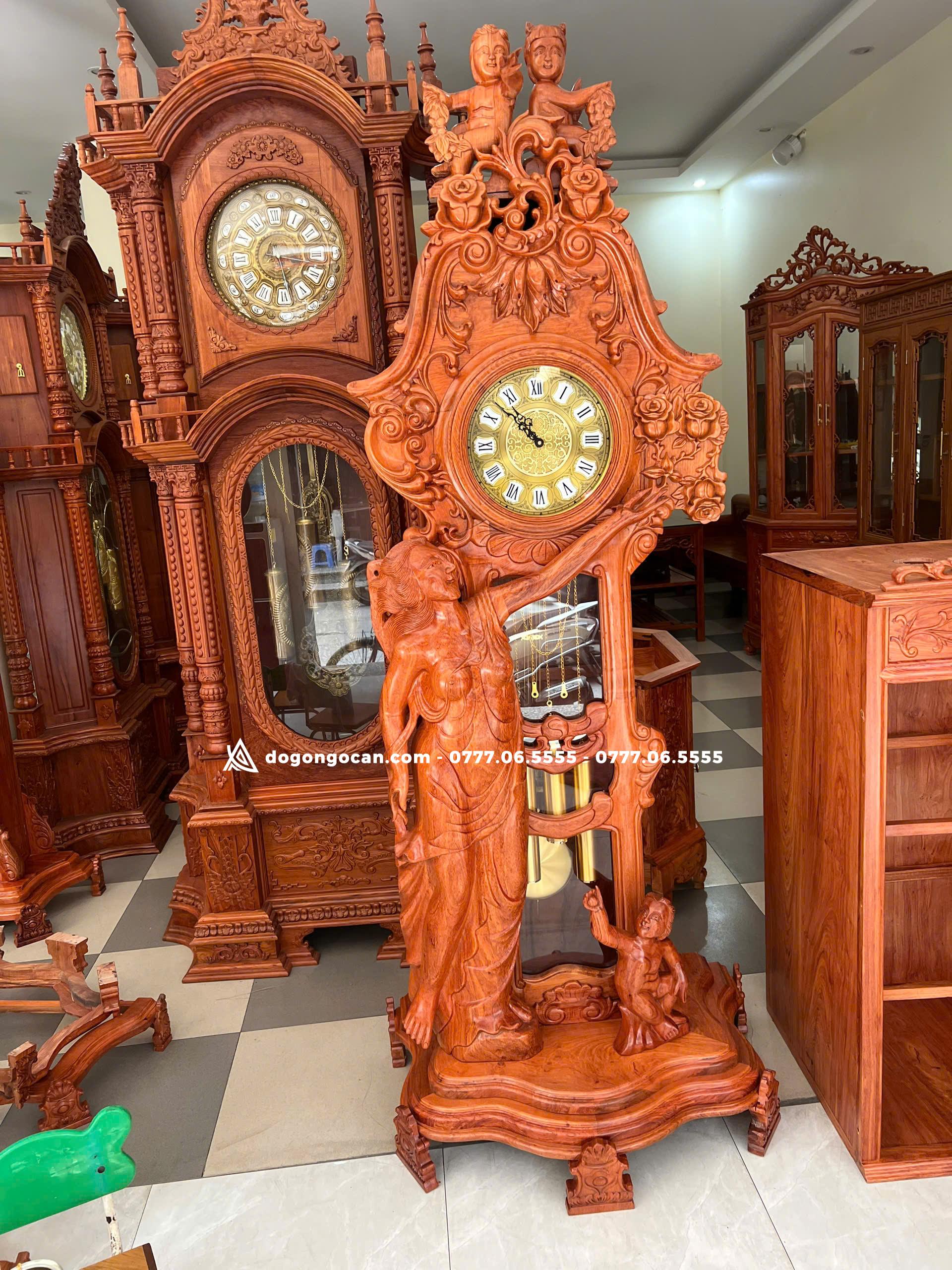 Đồng hồ cây cô tiên gỗ hương đá nam phi cao 2m2 2 Đồng hồ cây cô tiên gỗ hương đá nam phi cao 2m2