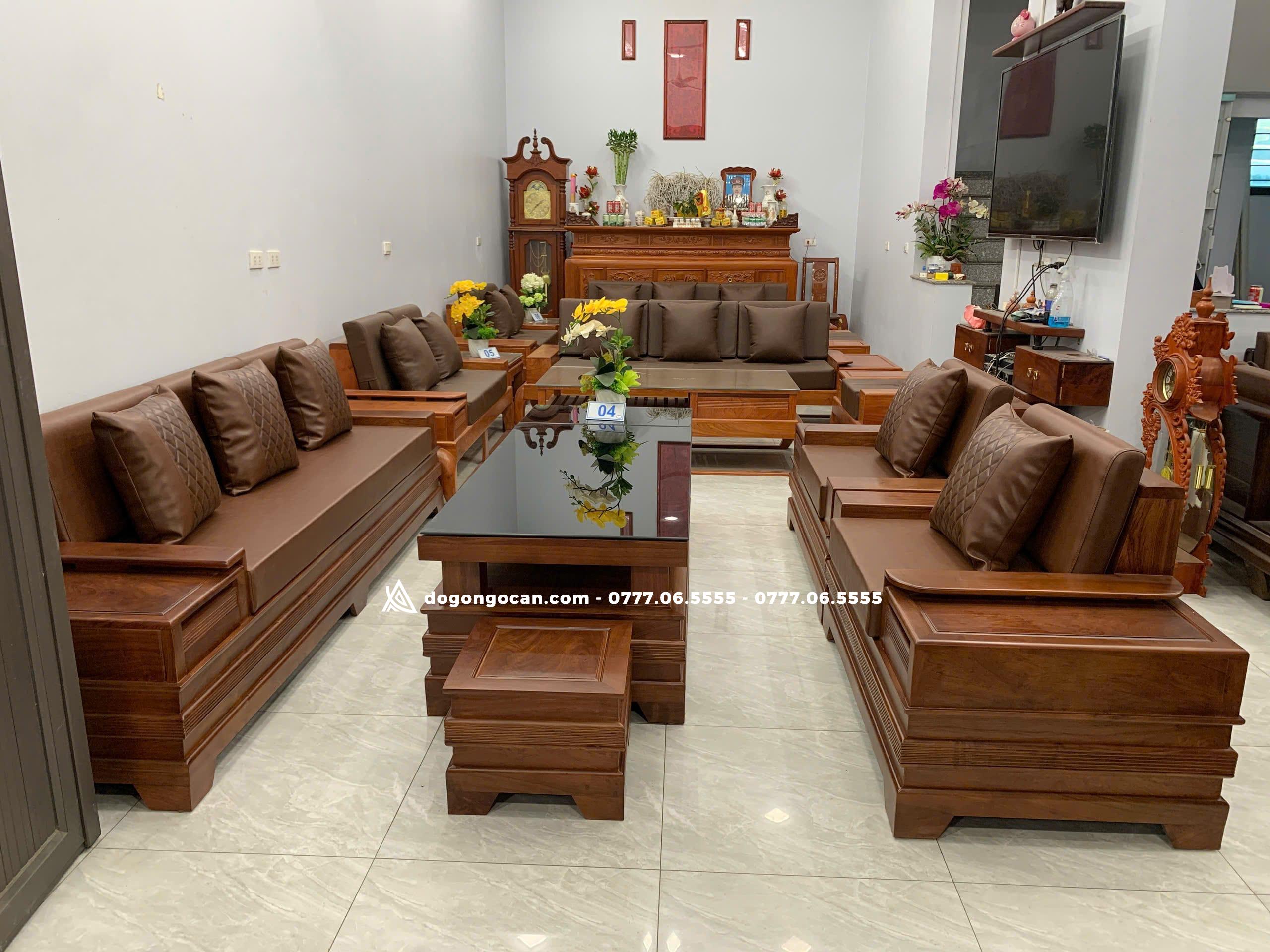 Bộ bàn Sofa chân pháo cánh tiên gỗ hương đá mẫu đối 1 Import placeholder for 7362