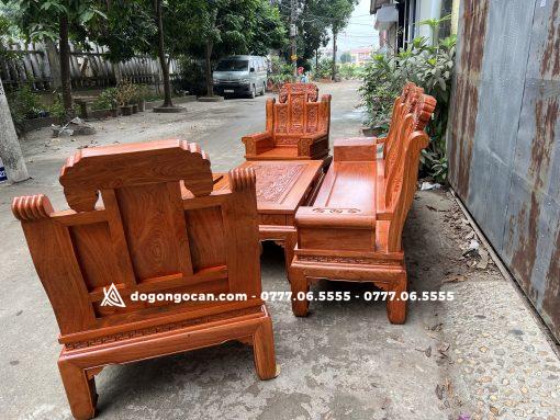 Bộ Bàn Ghế Âu Á Chương Voi vách tứ quý 6 món gỗ hương đá siêu dày dặn