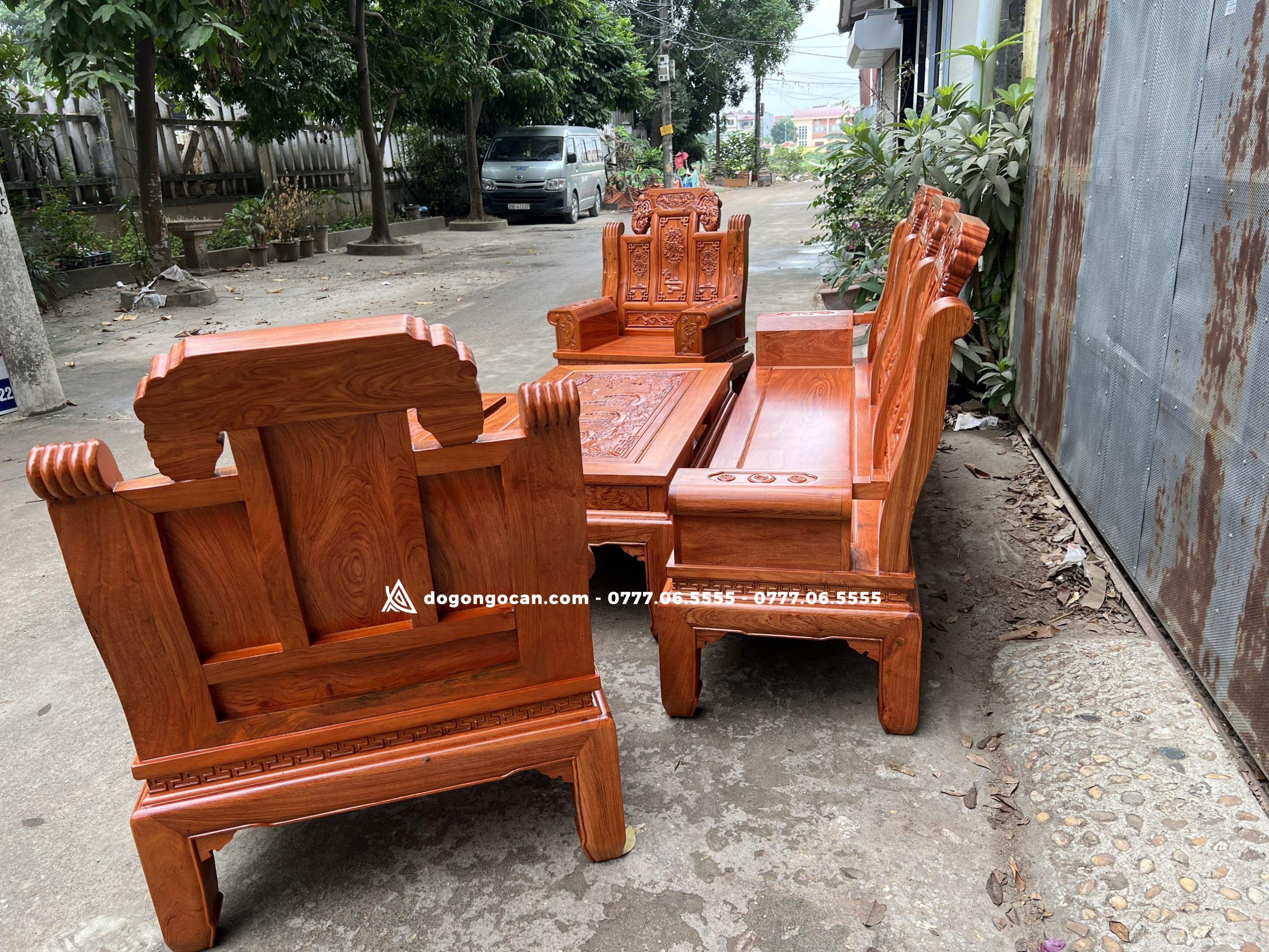 Bộ Bàn Ghế Âu Á Chương Voi vách tứ quý 6 món gỗ hương đá siêu dày dặn 11 Bộ Bàn Ghế Âu Á Chương Voi vách tứ quý 6 món gỗ hương đá siêu dày dặn
