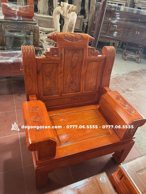 Bộ bàn ghế phòng khách gỗ xoan ta âu á hộp chương cuốn thư
