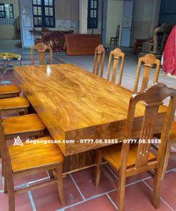 Bộ bàn ghế phòng ăn đóng hộp gỗ cẩm vàng kèm 10 ghế đơn 24 Bộ bàn ghế phòng ăn đóng hộp gỗ cẩm vàng kèm 10 ghế đơn