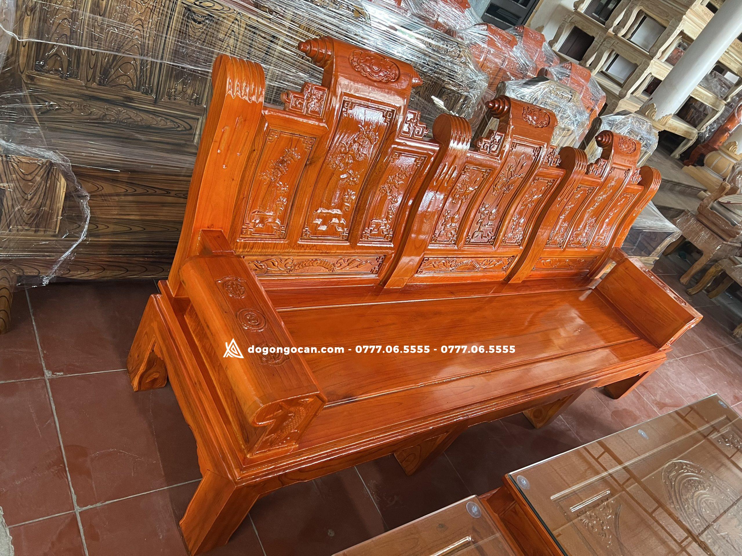 Bộ bàn ghế phòng khách gỗ xoan ta âu á hộp chương cuốn thư 8 Bộ bàn ghế phòng khách gỗ xoan ta âu á hộp chương cuốn thư